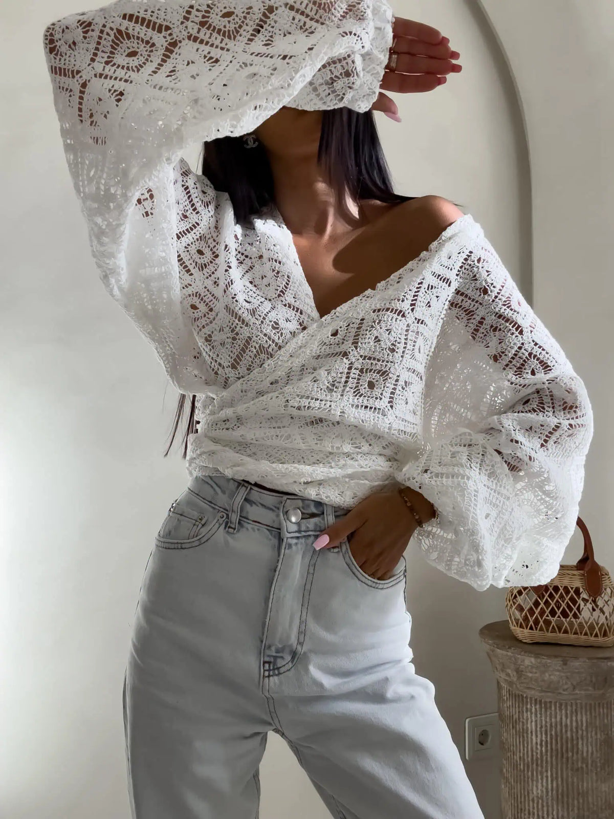 BY ME Kimono AŻUROWE