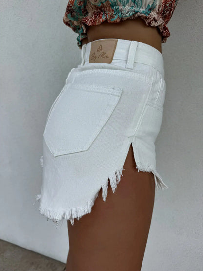 BY ME shorty jeans ecru