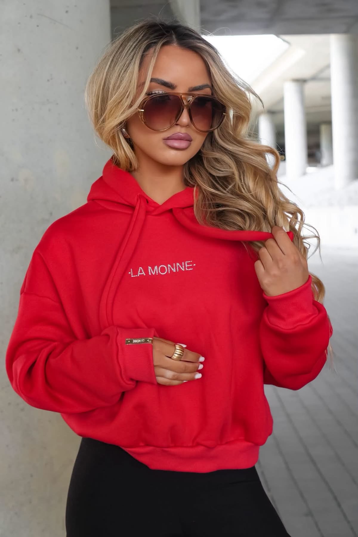🪽LA MONNE bluza kangurka SKRZYDŁA czerwona
