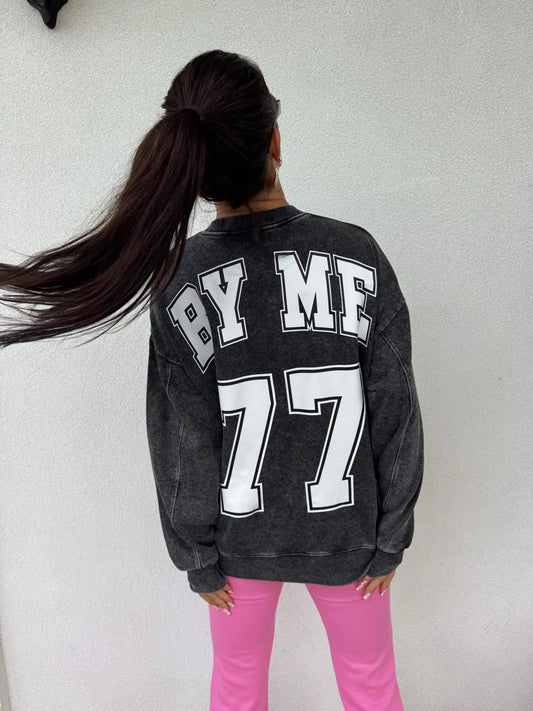 BY ME Dekatyzowana bluza HAPPY 77