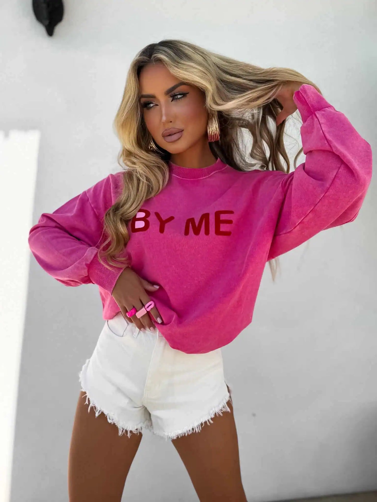 BY ME Dekatyzowana bluza BOSTON – różowa