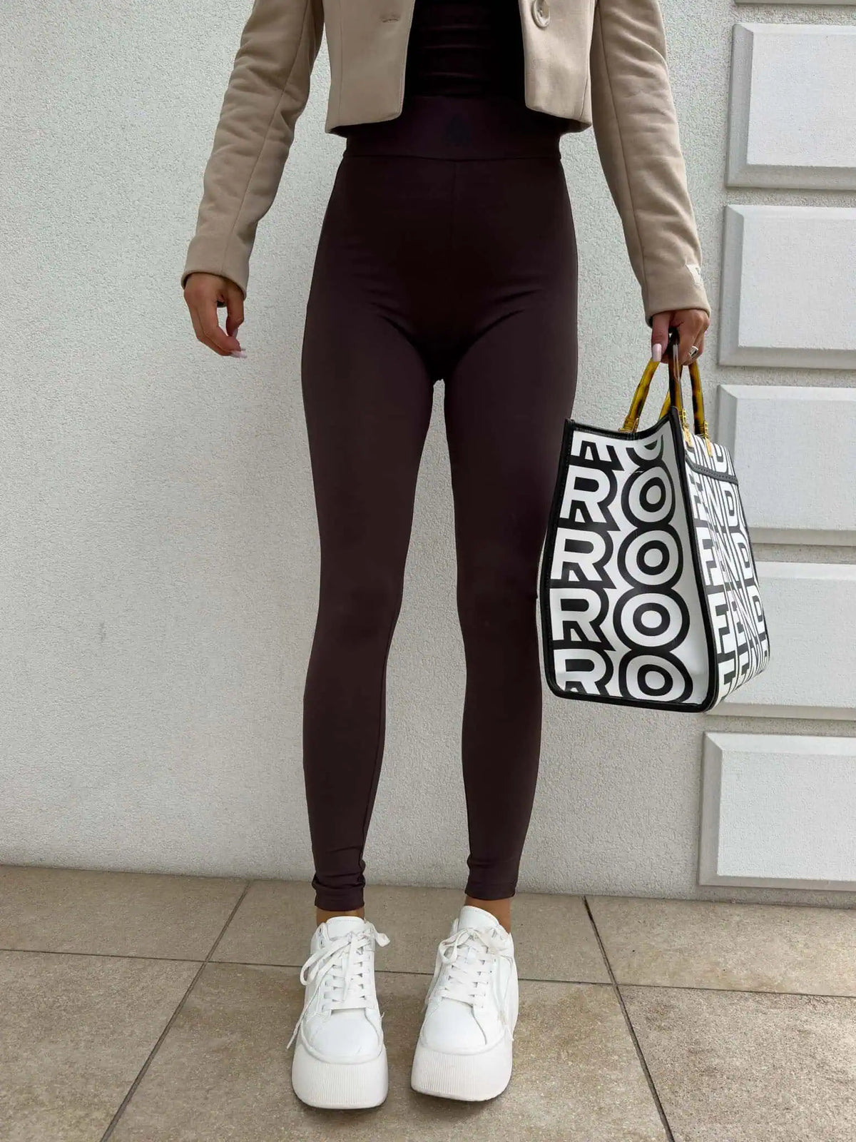 BY ME Legginsy GYM Logo – Brown