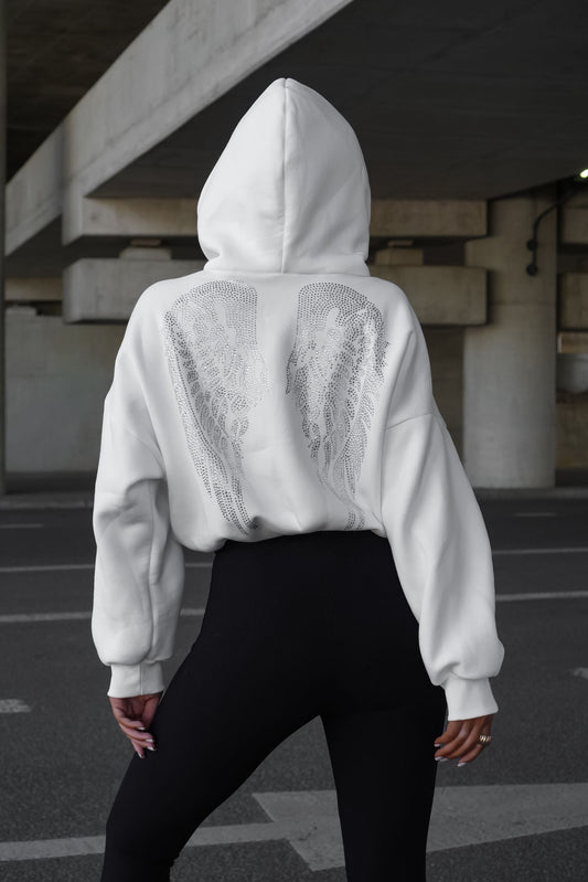 🪽LA MONNE bluza kangurka SKRZYDŁA white