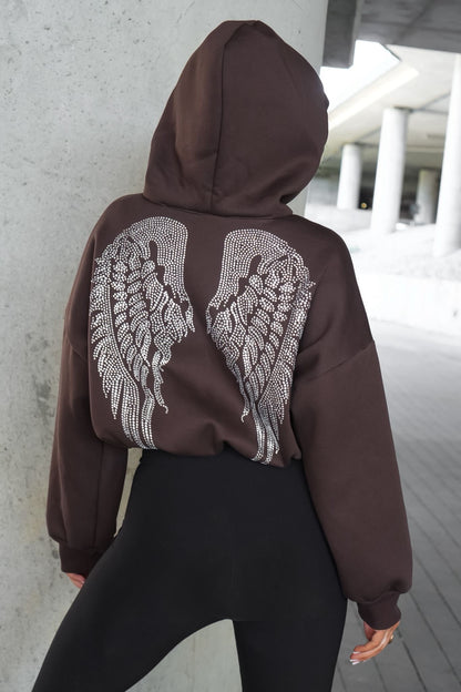 🪽LA MONNE bluza kangurka SKRZYDŁA brąz